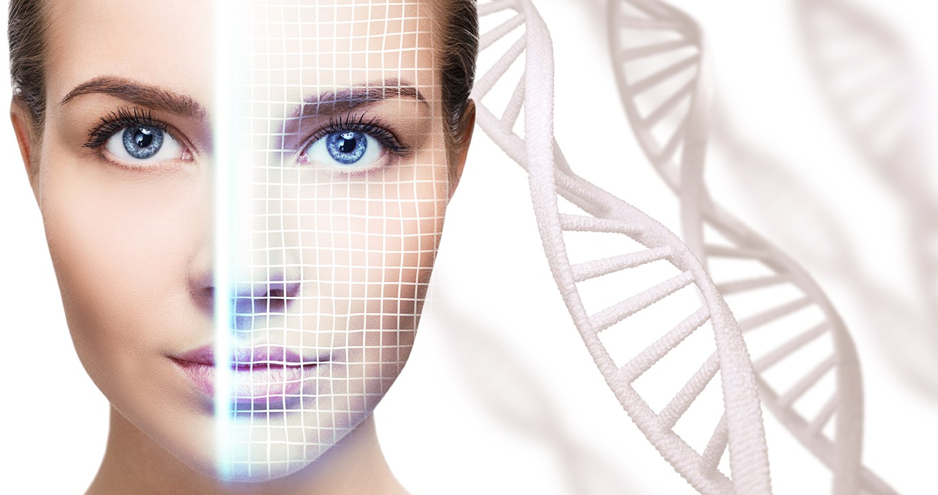 Skin VItamin DNA - Woman with DNA helixes