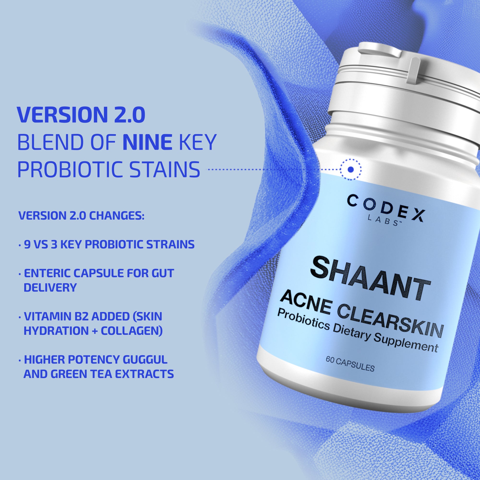 SHAANT ® ClearSkin Probiotic Supplement 2.0