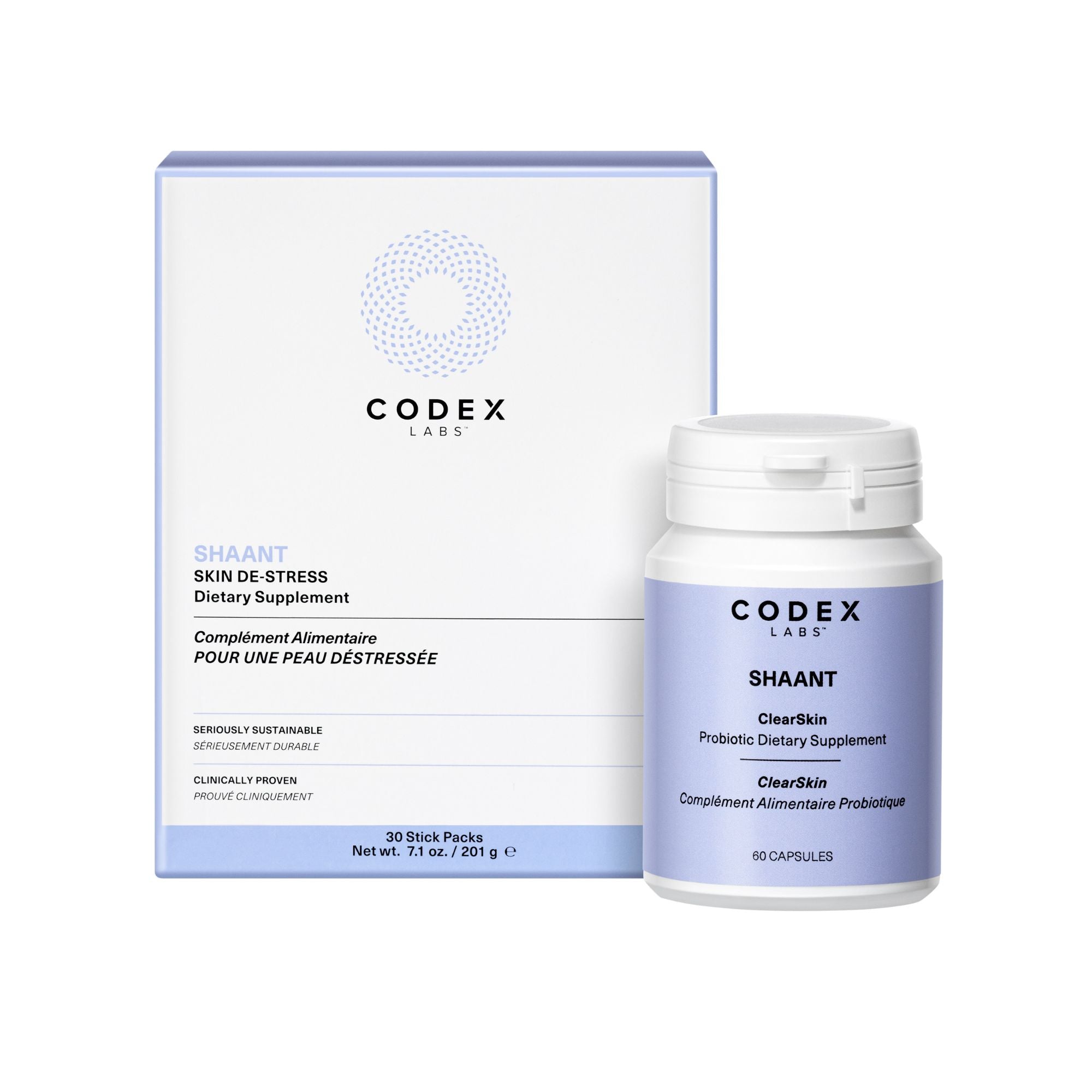 Acne & Stress Support Supplement Bundle – Probiotic + Skin De-Stress System