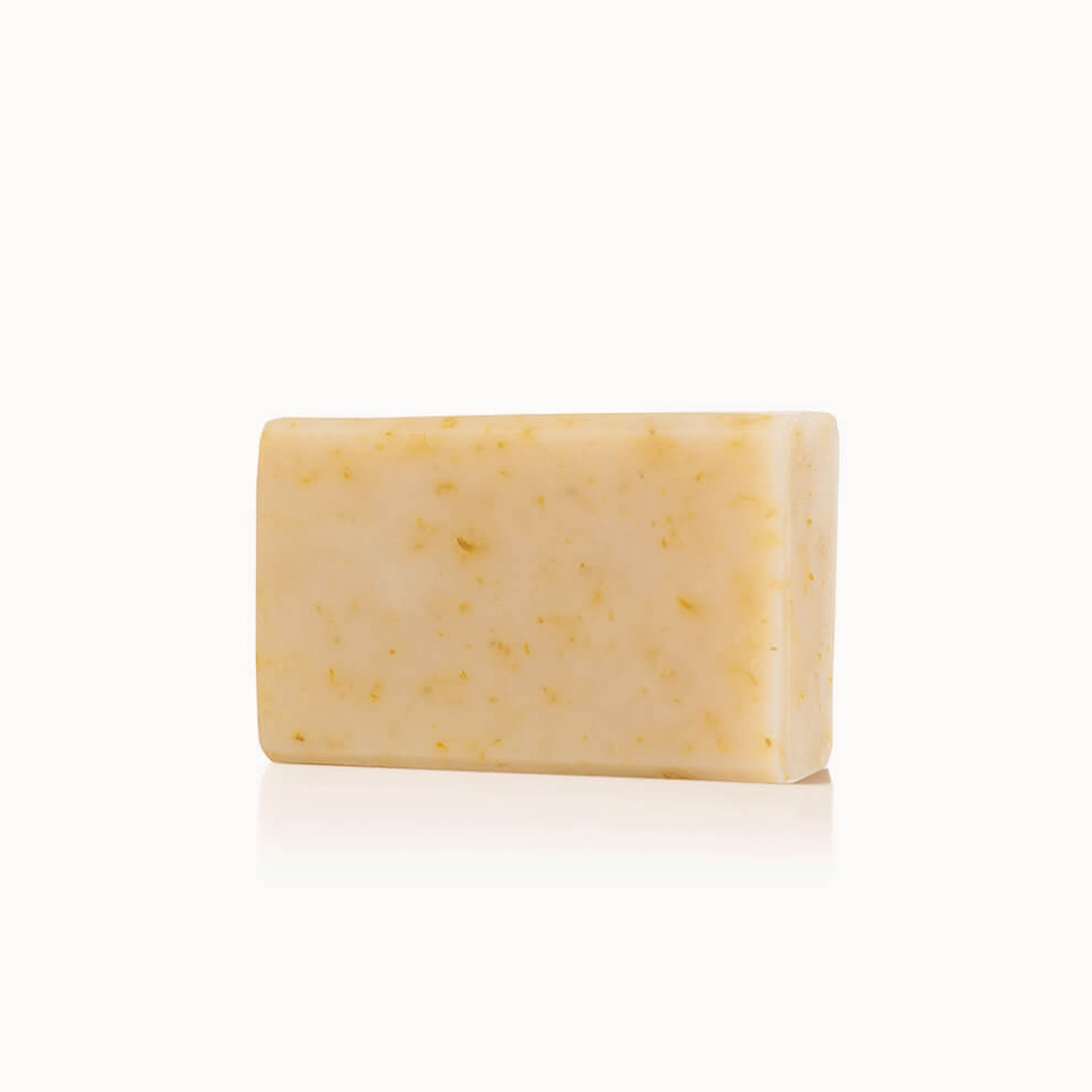 Image of a swipe of the Bia unscented bar soap on a white background.