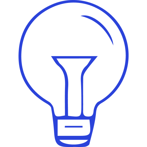 Light bulb graphic icon.