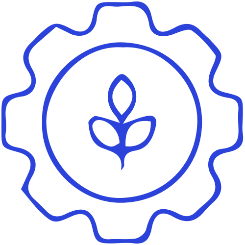 Controlled supply chain graphic icon.